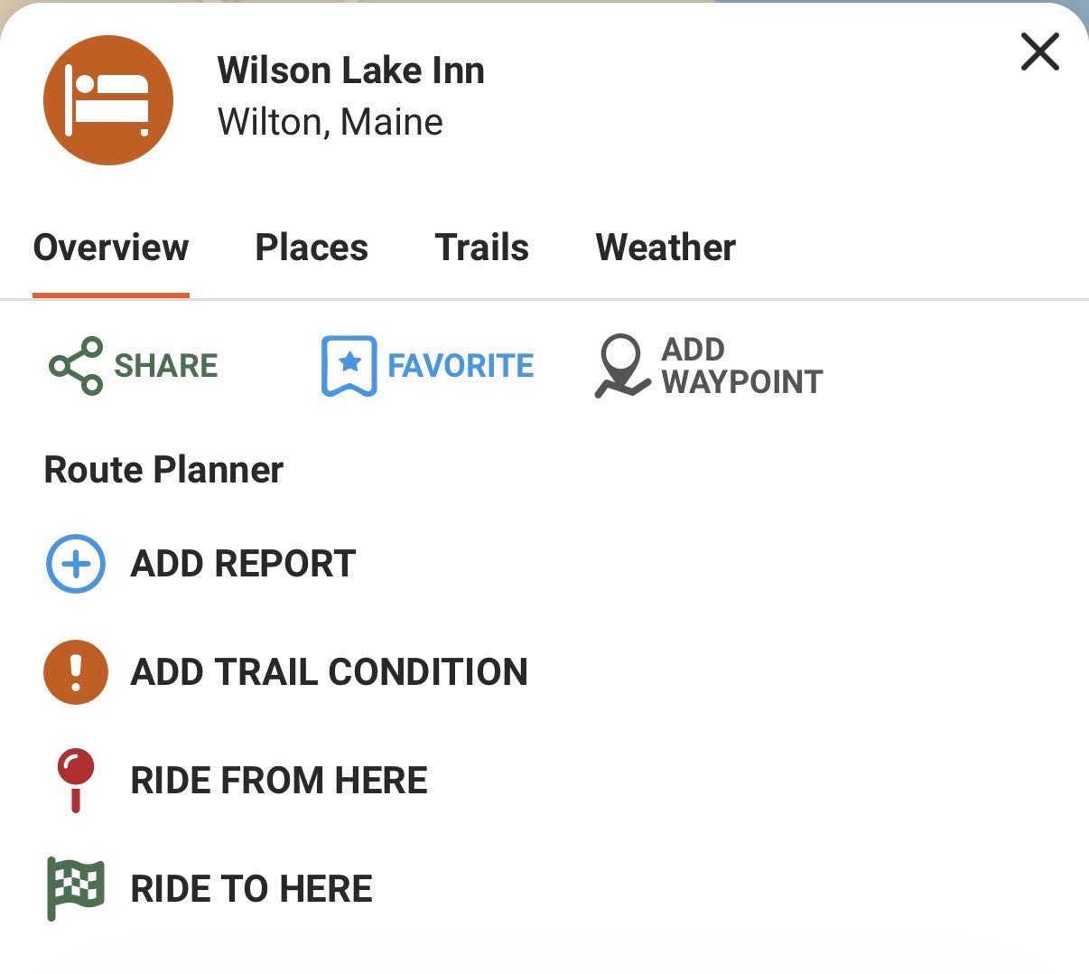 Wilson Lake Inn Waypoint Map